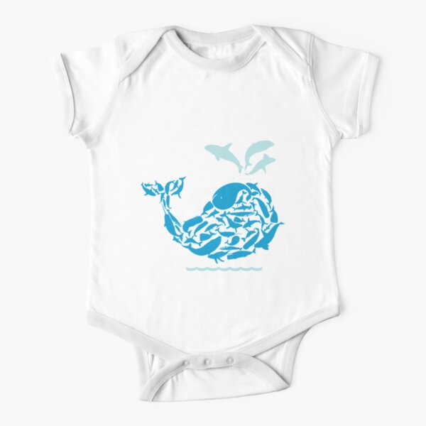 Blue Whale Short Sleeve Baby One-Piece