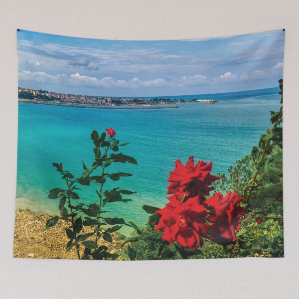 Item preview, Amazing Seaside Town Flowers & Clouds designed and sold by BennEmm.