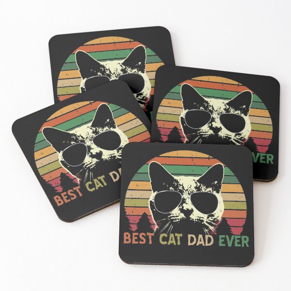 Item preview, Best Cat Dad Ever - Vintage Retro Cat Father Gift Men T-Shirt designed and sold by Rosomyat Design.