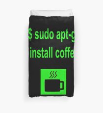 Linux sudo apt-get install coffee Duvet Cover