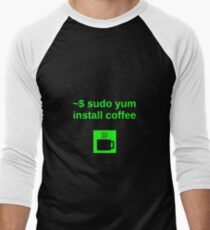 Linux sudo yum install coffee Men's Baseball ¾ T-Shirt