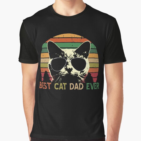 Item preview, Best Cat Dad Ever - Vintage Retro Cat Father Gift Men T-Shirt designed and sold by adelpro.