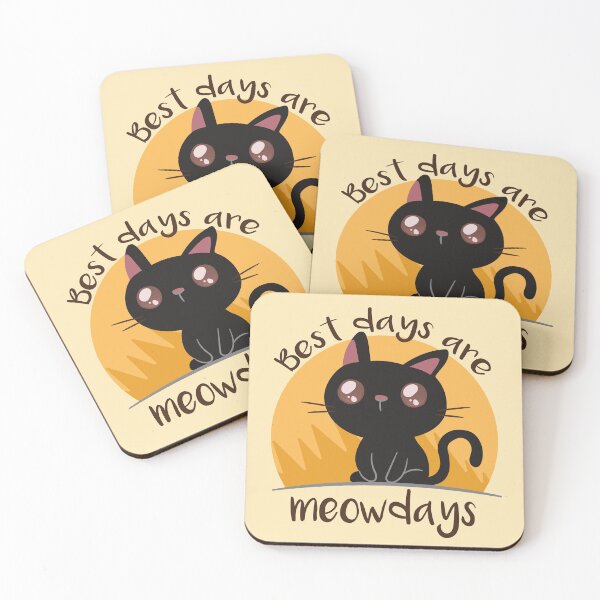 Item preview, Black Cat - Best Days Are Meowdays designed and sold by Cute and Funny Animal Art Designs.