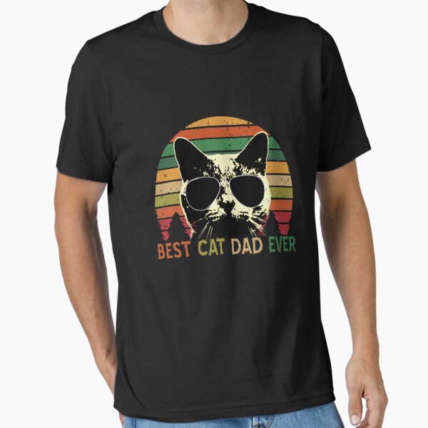 Item preview, Best Cat Dad Ever - Vintage Retro Cat Father Gift Men T-Shirt designed and sold by adelpro.