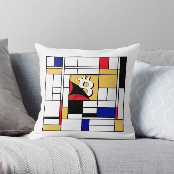 "Bitcoin: Mondrain est Satoshi" Coussin