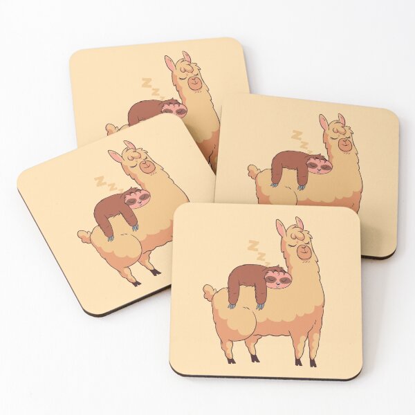Item preview, Sleepy Sloth Sleeping on Llama designed and sold by Cute and Funny Animal Art Designs.