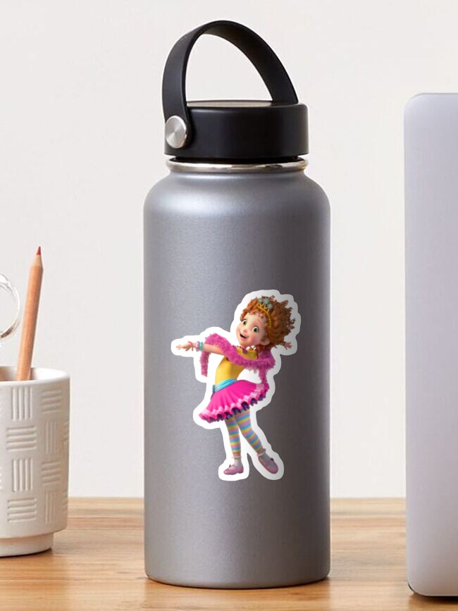 Little Mermaid Girl with Rainbow Glitter and Pink Hair Water Bottle by  nancyelias