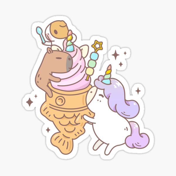 Bubu the Guinea pig, Unicorn Taiyaki Ice-cream Sticker