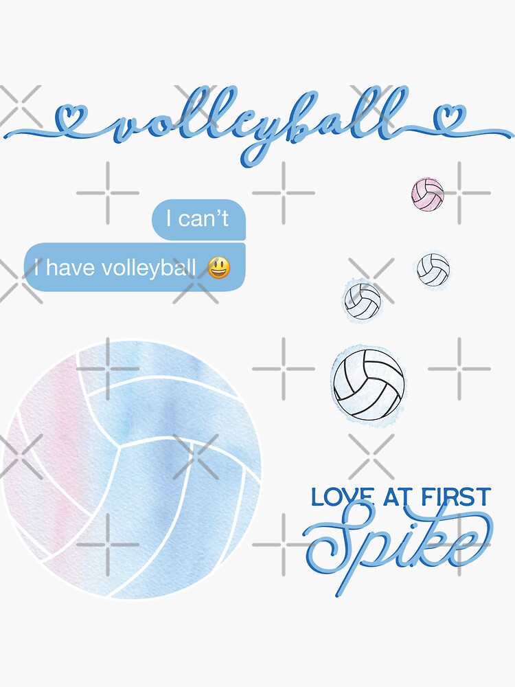 "Light Blue Watercolor Volleyball Sticker Pack" Sticker for Sale by The