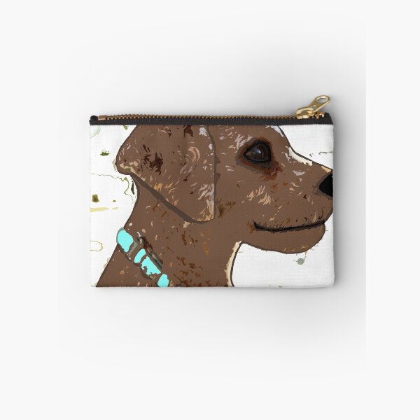 Item preview, Cute brown dog, turquoise collar designed and sold by Happyoninside.