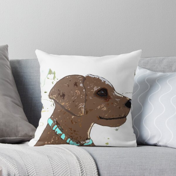 Item preview, Cute brown dog, turquoise collar designed and sold by Happyoninside.