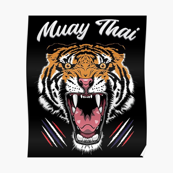 Muay Thai Men Kickboxing Tiger - Toi Muay Thailand Classic T-Shirt Poster