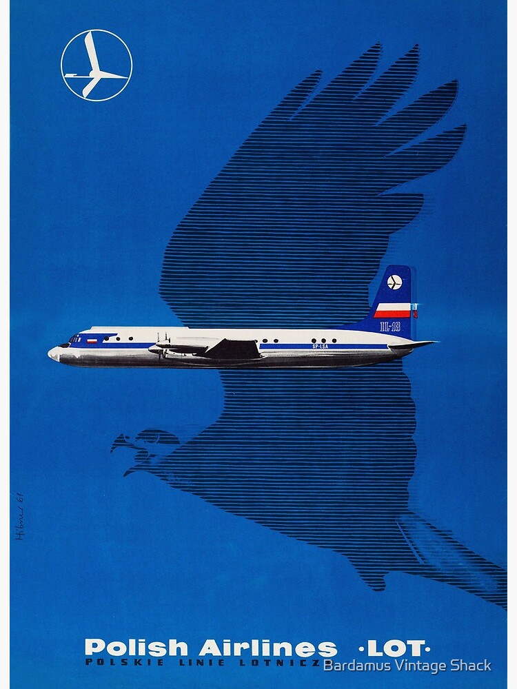Polish Airlines LOT Stewardess Advertising Poster 1971//2018 Grabianski artwork