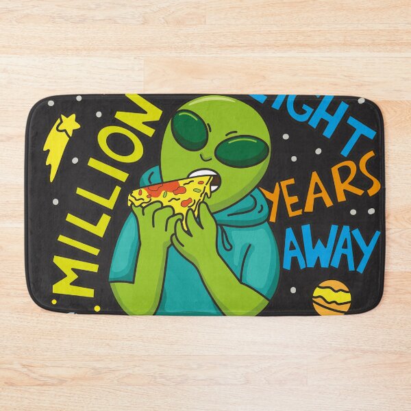 Item preview, Storm Area 51 Green Alien eating Pizza designed and sold by blindvibes.