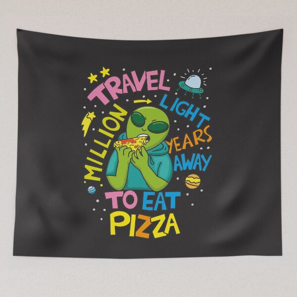 Item preview, Storm Area 51 Green Alien eating Pizza designed and sold by blindvibes.