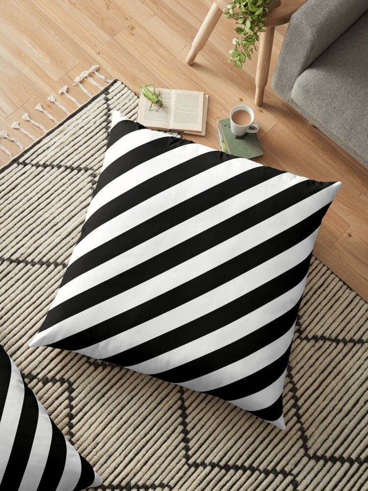 Black And White Diagonal Stripe Duvet Cover Phone Case Floor