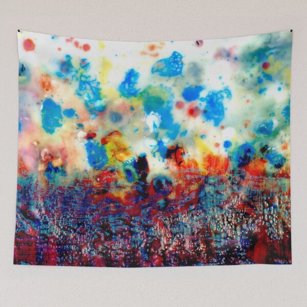 Item preview, Coral Reef Abstract Encaustic Painting designed and sold by Heatherian.
