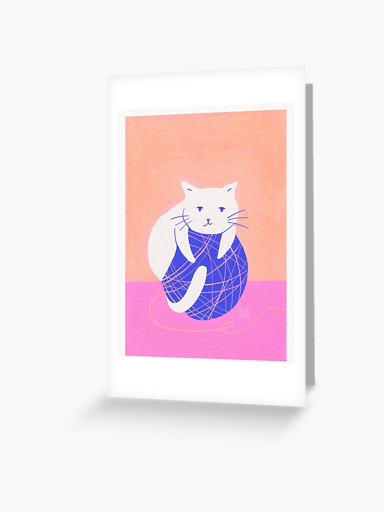 Carte De Vœux Chat Avec Pelote De Laine Petite Boule De Fourrure Par Makoccino Redbubble Carte De Vœux Chat Avec Pelote De Laine Petite Boule De Fourrure Par Makoccino Redbubble