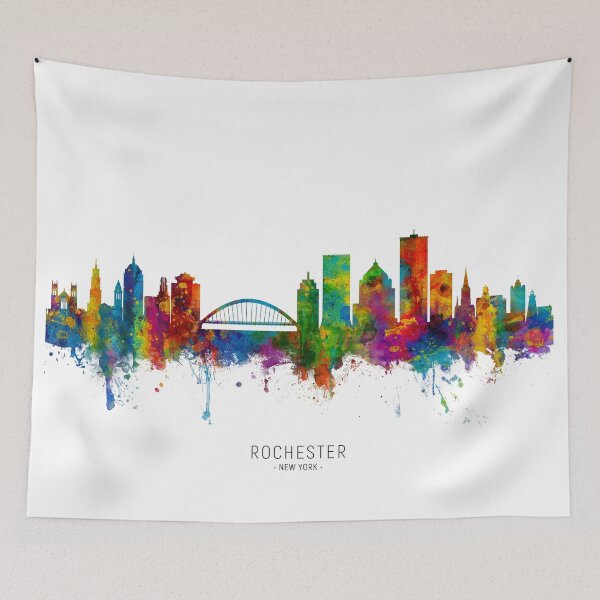 Aperçu de l'œuvre Rochester New York Skyline créée et vendue par ArtPrints.