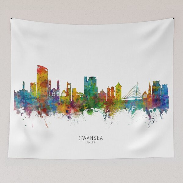 Item preview, Swansea Wales Skyline designed and sold by ArtPrints.