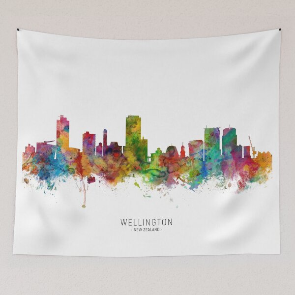 Item preview, Wellington New Zealand Skyline designed and sold by ArtPrints.