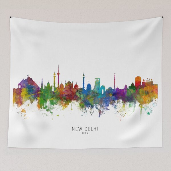 Item preview, New Delhi India Skyline designed and sold by ArtPrints.
