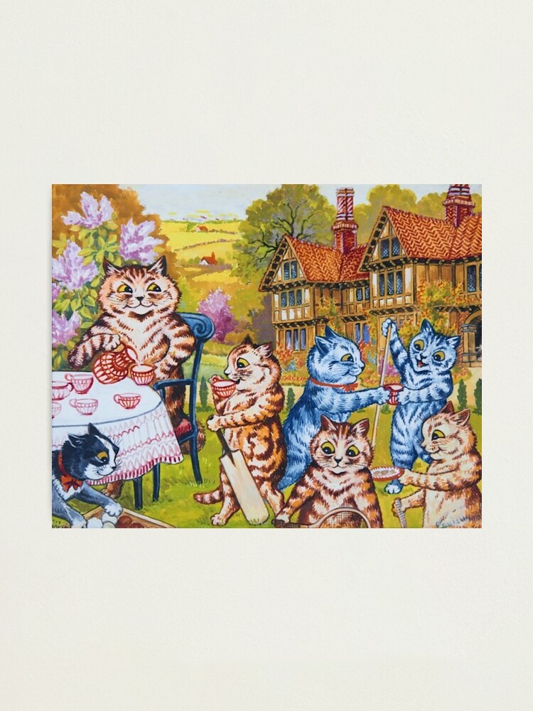 Louis Wain Christmas Stocking Cat Kitten Painting Canvas Fine Art