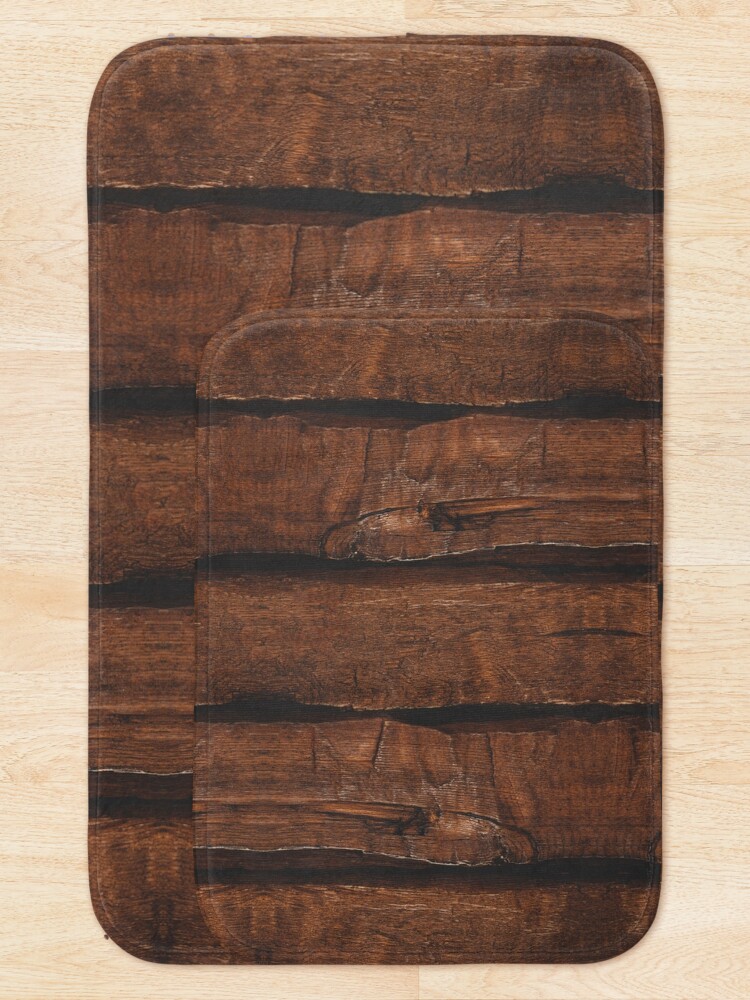 Alternate view of Rustic brown old wood Bath Mat