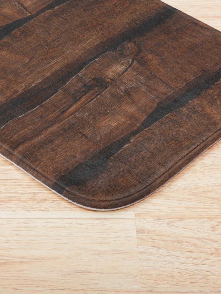 Alternate view of Rustic brown old wood Bath Mat