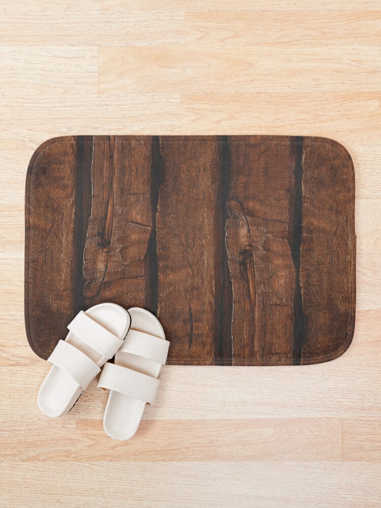 Alternate view of Rustic brown old wood Bath Mat