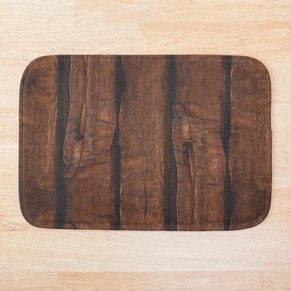Rustic brown old wood Bath Mat