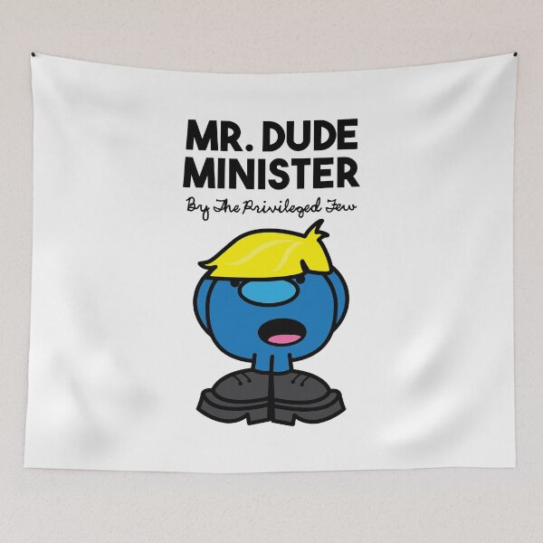 Item preview, MR DUDE MINISTER, PRIME MINISTER, BORIS JOHNSON UK POLITICS CONSERVATIVE PARTY CARTOON MR T-SHIRT  designed and sold by prezziefactory.