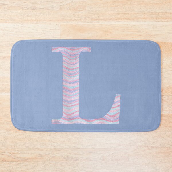 Item preview, Initial L Rose Quartz And Serenity Pink Blue Wavy Lines designed and sold by theartofvikki.