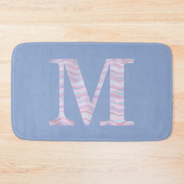 Item preview, Initial M Rose Quartz And Serenity Pink Blue Wavy Lines designed and sold by theartofvikki.