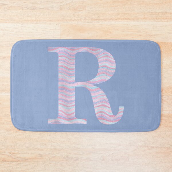 Item preview, Initial R Rose Quartz And Serenity Pink Blue Wavy Lines designed and sold by theartofvikki.