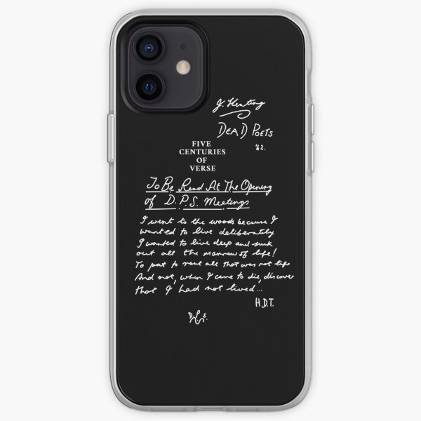 Dead Poets Society cinco siglos de verso negro Funda blanda para iPhone