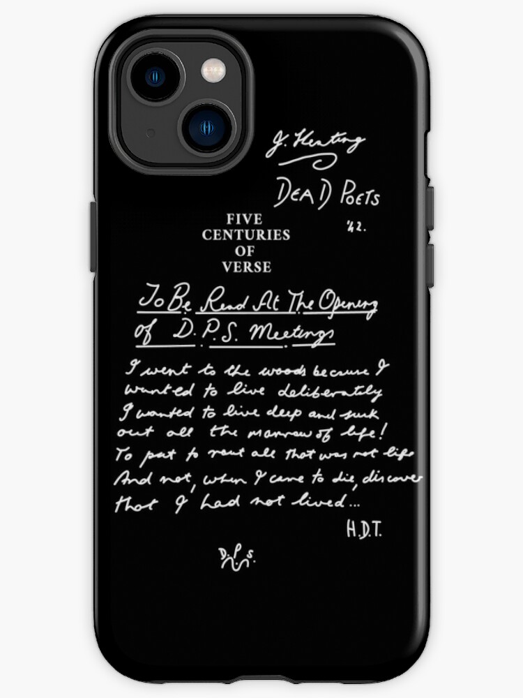 Dead Poets Society five centuries of verse black iPhone Case