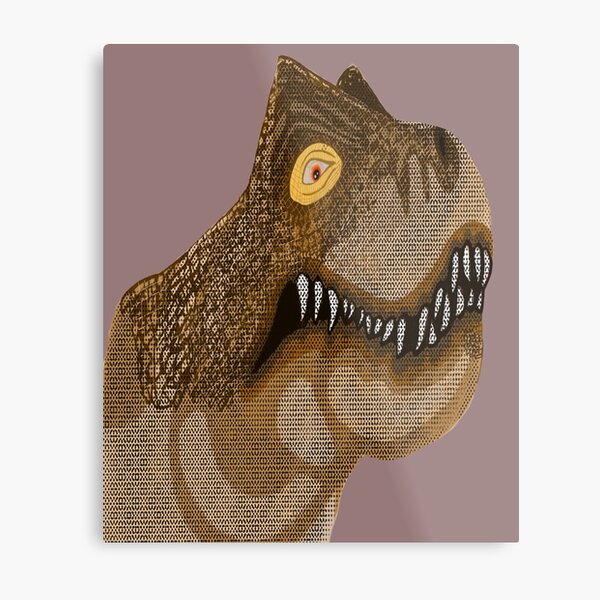 T-Rex, Tyrannosaurus rex, Dinosaur Head Fabric Style Design Metal Print
