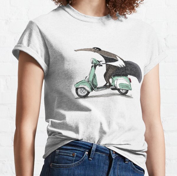 Ameisenbär auf einer Vespa - Grün Classic T-Shirt