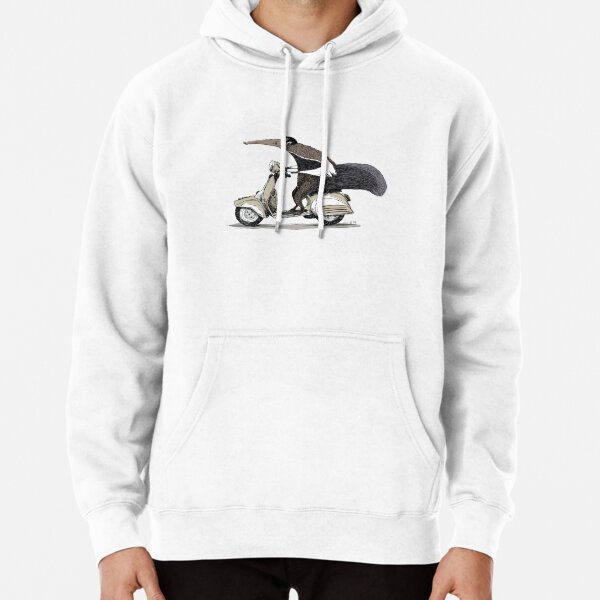 Anteater on a Vespa - Sepia Pullover Hoodie