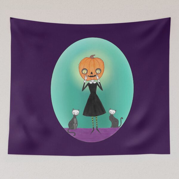 Item preview, Pumpkinhead girl designed and sold by SkullKittens.