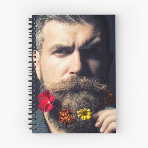 Item preview, handsome attractive young man with a beard and flowers designed and sold by Tverdokhlib.