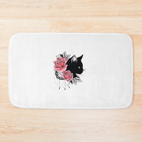 Artikelvorschau, Schwarze Katze mit Rose entworfen und verkauft von LucMediaShop.
