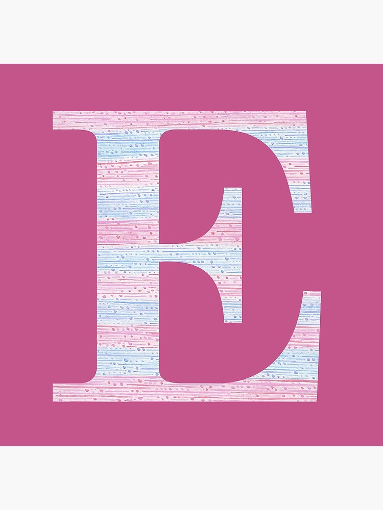 Letter E Blue And Pink Dots And Dashes Monogram Initial by theartofvikki