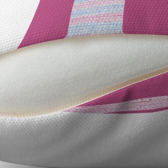 Alternate view of Letter E Blue And Pink Dots And Dashes Monogram Initial Throw Pillow