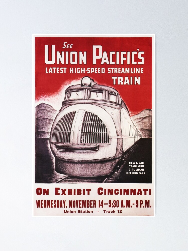 "Union Pacific Latest High Speed Streamline Train Advertisement Vintage
