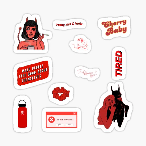 Red Aesthetic Stickers | Redbubble