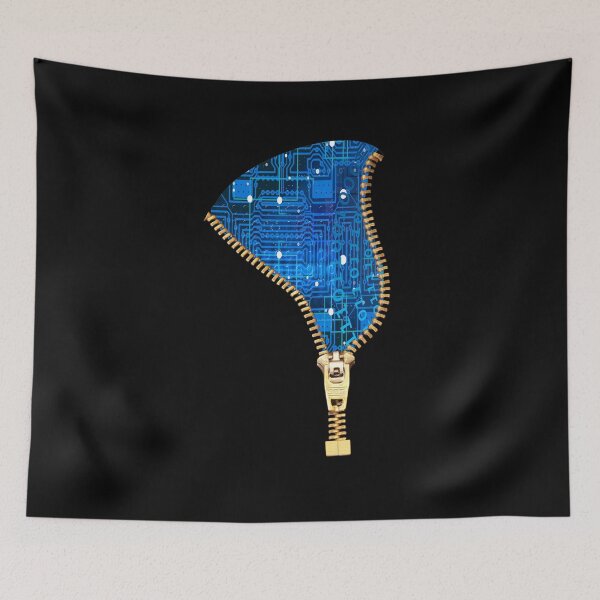 Item preview, Zipper Blue Circuit Reveal designed and sold by Darcy777.