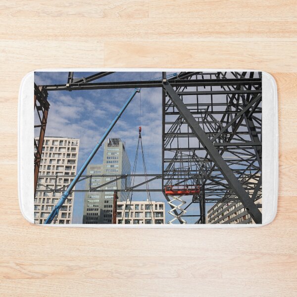 Item preview, Construction site with workers and crane Donau city Vienna Austria designed and sold by goceris.