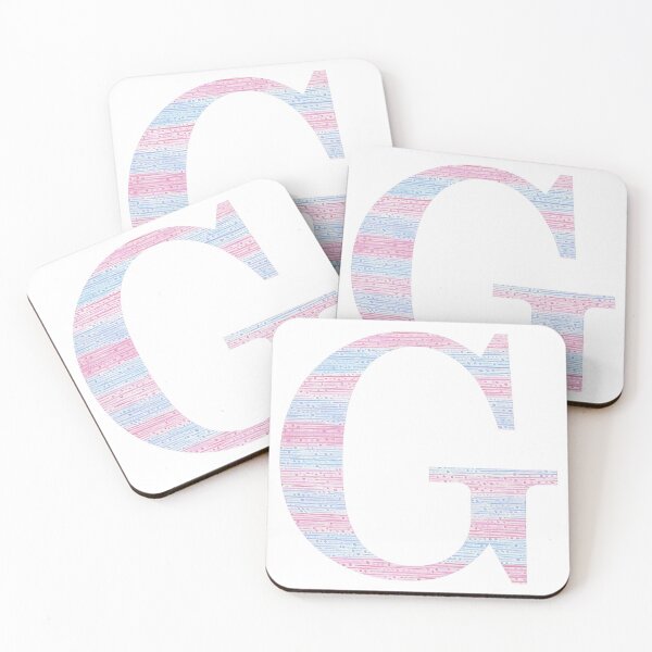 Item preview, Letter G Blue And Pink Dots And Dashes Monogram Initial designed and sold by theartofvikki.